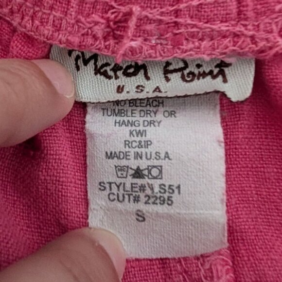 Match Point Linen Skirt Womens Size Small Pink Elastic Waist Drawstring A Line - Picture 3 of 7